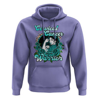 Support Strong Cervical Cancer Warrior Fighter Cervical Cancer Awareness Teal Ribbon Hoodie - Wonder Print Shop