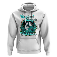 Support Strong Cervical Cancer Warrior Fighter Cervical Cancer Awareness Teal Ribbon Hoodie - Wonder Print Shop