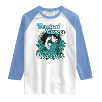 Cervical Cancer Warrior Raglan Shirt Support Squad Survivor Fighter Teal Ribbon