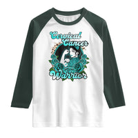 Cervical Cancer Warrior Raglan Shirt Support Squad Survivor Fighter Teal Ribbon