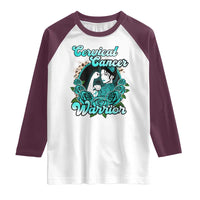 Cervical Cancer Warrior Raglan Shirt Support Squad Survivor Fighter Teal Ribbon