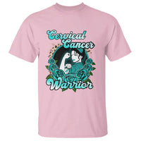 Support Strong Cervical Cancer Warrior Fighter Cervical Cancer Awareness Teal Ribbon T Shirt - Wonder Print Shop