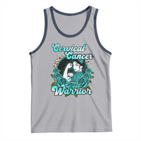 Cervical Cancer Warrior Tank Top Support Squad Survivor Fighter Teal Ribbon