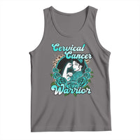 Cervical Cancer Warrior Tank Top Support Squad Survivor Fighter Teal Ribbon