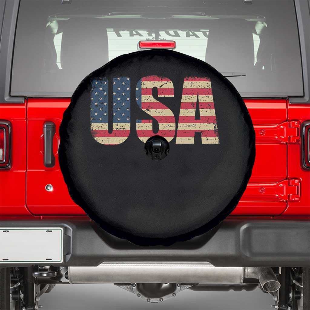 USA American Flag Spare Tire Cover Retro Vintage Patriotic