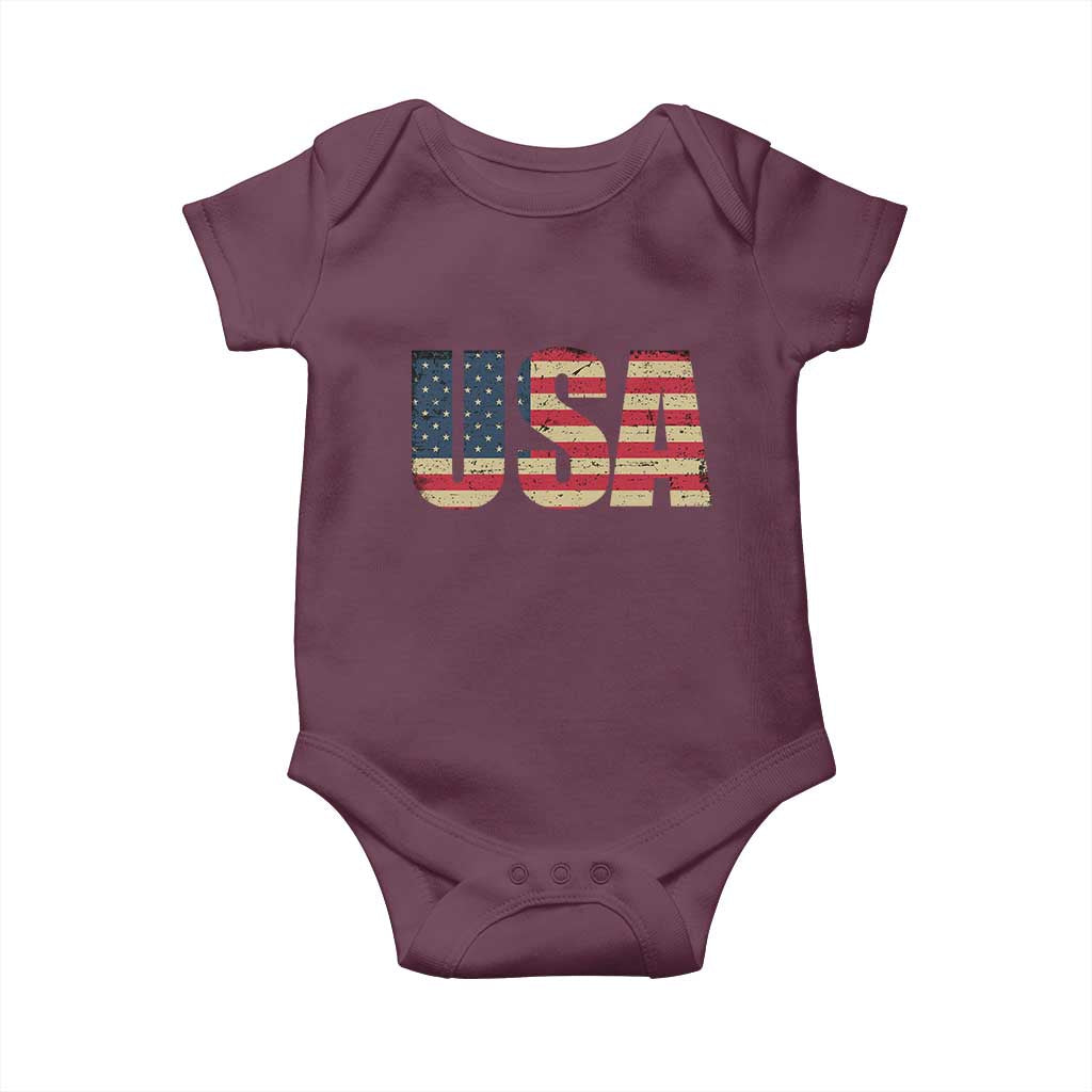 USA American Flag Baby Onesie Retro Vintage Patriotic