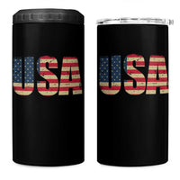 USA American Flag 4 in 1 Can Cooler Tumbler Retro Vintage Patriotic