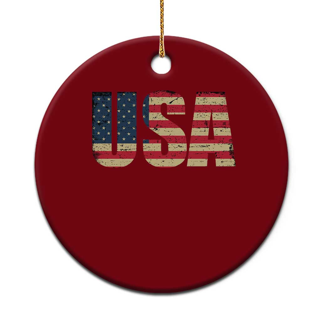 USA American Flag Ceramic Ornament Retro Vintage Patriotic - Wonder Print Shop