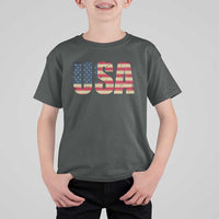 USA American Flag T Shirt For Kid Retro Vintage Patriotic
