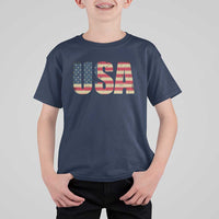 USA American Flag T Shirt For Kid Retro Vintage Patriotic