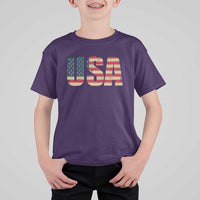 USA American Flag T Shirt For Kid Retro Vintage Patriotic