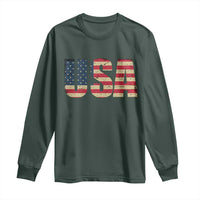 USA American Flag Long Sleeve Shirt Retro Vintage Patriotic