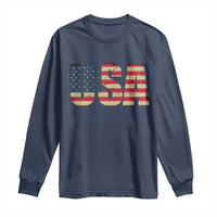 USA American Flag Long Sleeve Shirt Retro Vintage Patriotic
