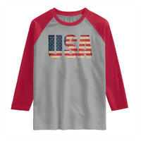 USA American Flag Raglan Shirt Retro Vintage Patriotic