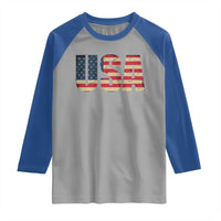 USA American Flag Raglan Shirt Retro Vintage Patriotic