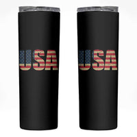 USA American Flag Skinny Tumbler Retro Vintage Patriotic