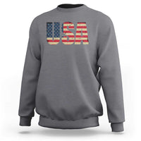 USA American Flag Sweatshirt Retro Vintage Patriotic