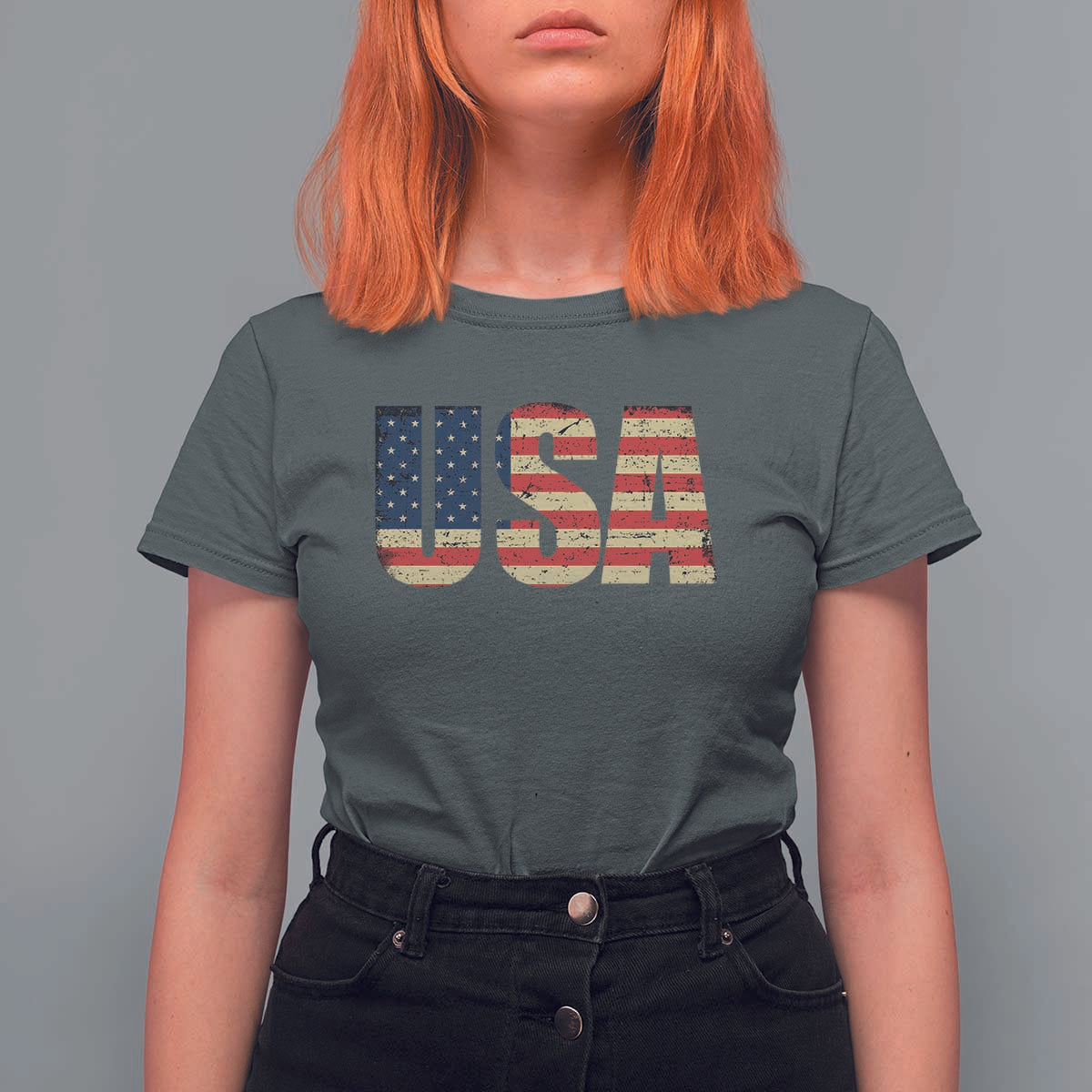 USA American Flag T Shirt For Women Retro Vintage Patriotic
