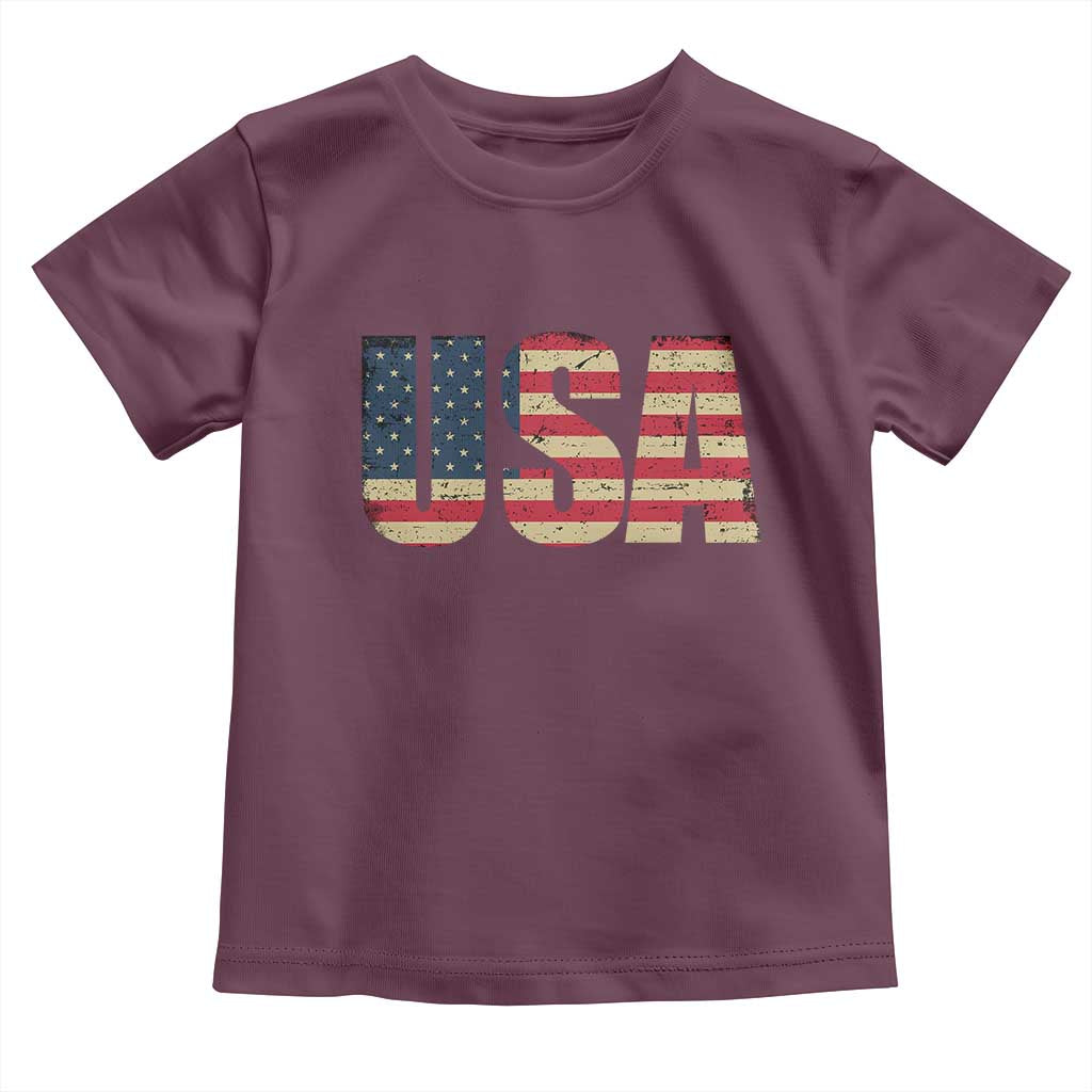 USA American Flag Toddler T Shirt Retro Vintage Patriotic