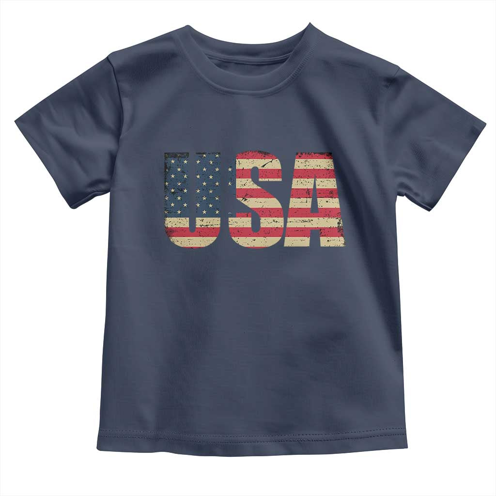 USA American Flag Toddler T Shirt Retro Vintage Patriotic