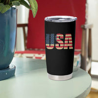 USA American Flag Tumbler Cup Retro Vintage Patriotic