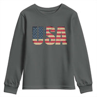 USA American Flag Youth Sweatshirt Retro Vintage Patriotic