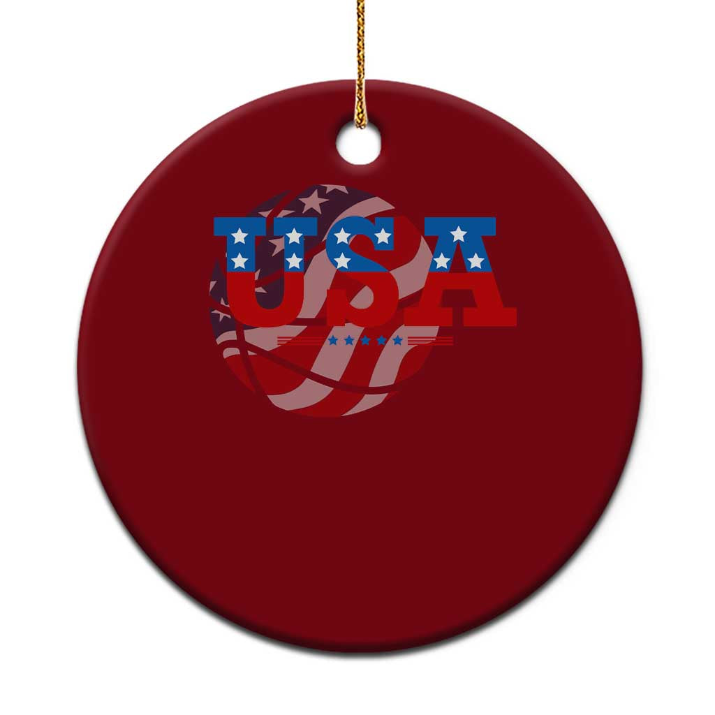Basketball Ceramic Ornament USA Patriotic American Flag Stars and Stripes Team Sport Fan - Wonder Print Shop