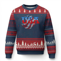 Basketball Ugly Christmas Sweater USA Patriotic American Flag Stars and Stripes Team Sport Fan - Wonder Print Shop