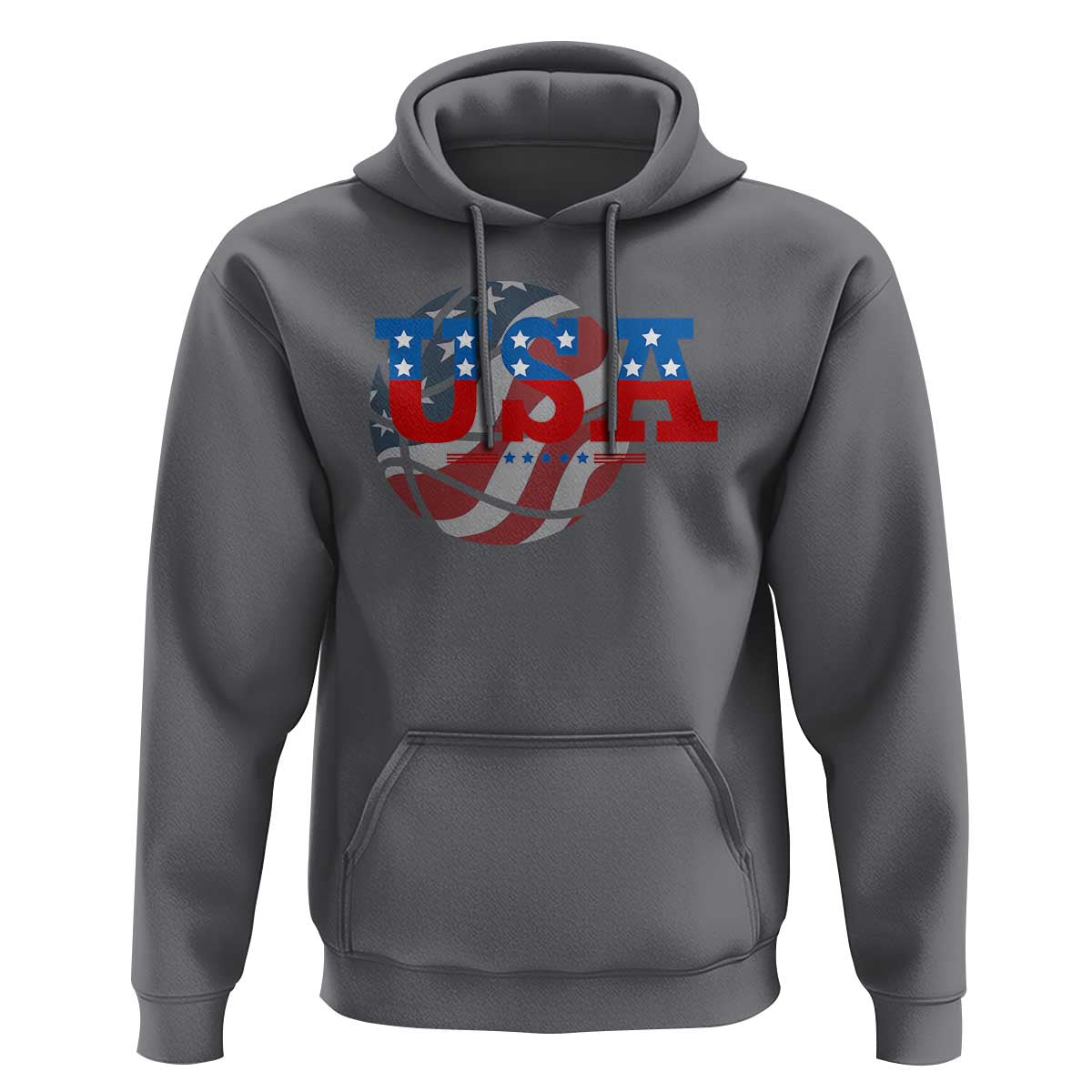 USA Basketball Hoodie Patriotic American Flag Stars and Stripes Team Sport Fan