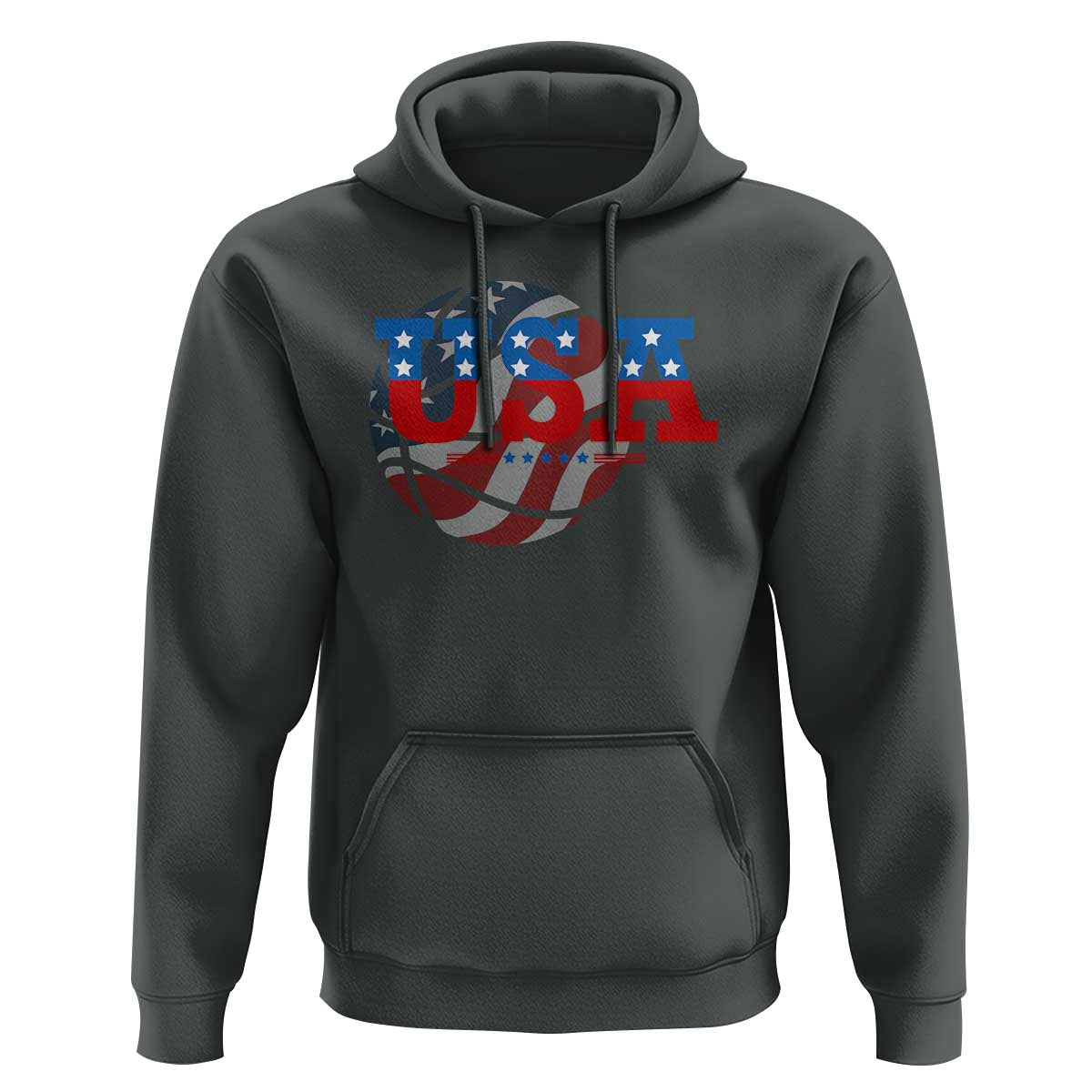 USA Basketball Hoodie Patriotic American Flag Stars and Stripes Team Sport Fan
