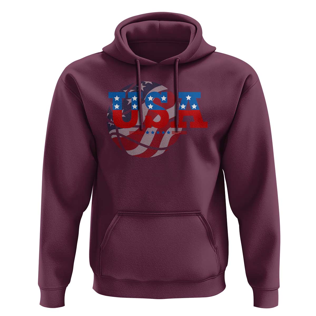USA Basketball Hoodie Patriotic American Flag Stars and Stripes Team Sport Fan