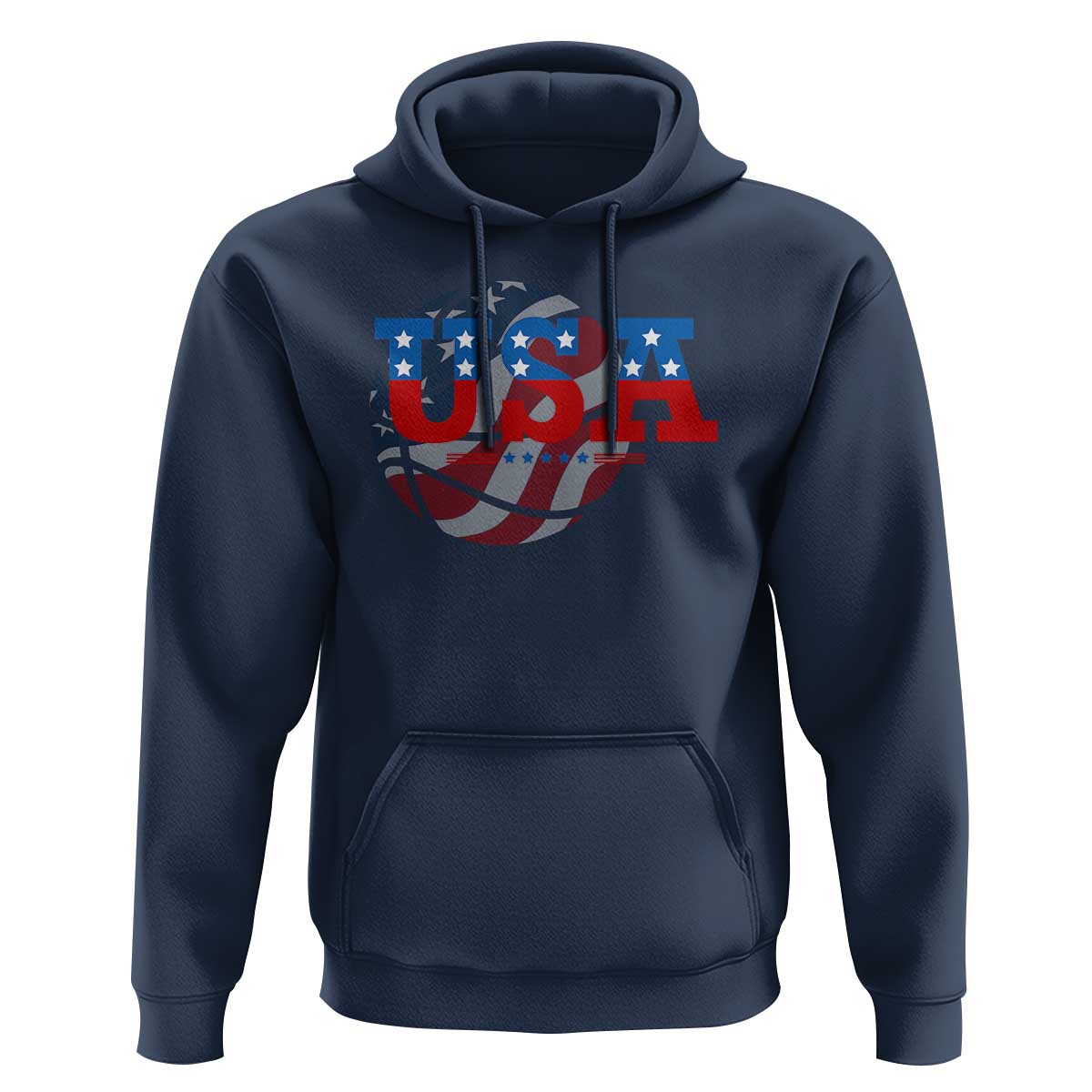 USA Basketball Hoodie Patriotic American Flag Stars and Stripes Team Sport Fan