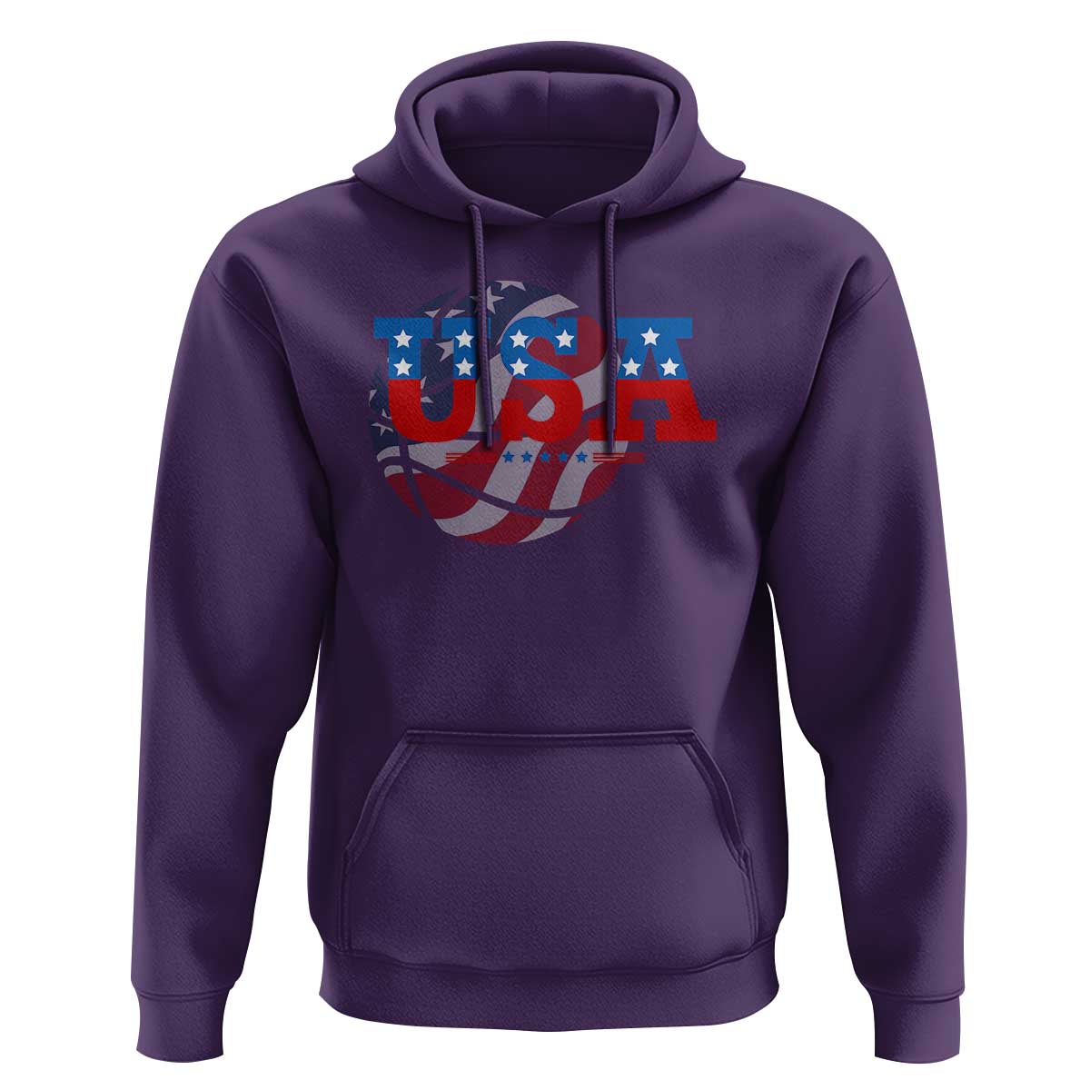 USA Basketball Hoodie Patriotic American Flag Stars and Stripes Team Sport Fan