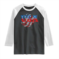 Basketball Raglan Shirt USA Patriotic American Flag Stars and Stripes Team Sport Fan