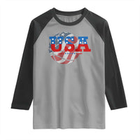 Basketball Raglan Shirt USA Patriotic American Flag Stars and Stripes Team Sport Fan