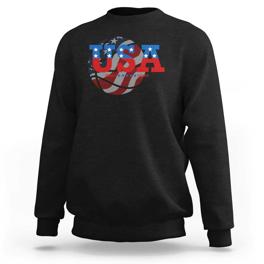 USA Basketball Sweatshirt Patriotic American Flag Stars and Stripes Team Sport Fan
