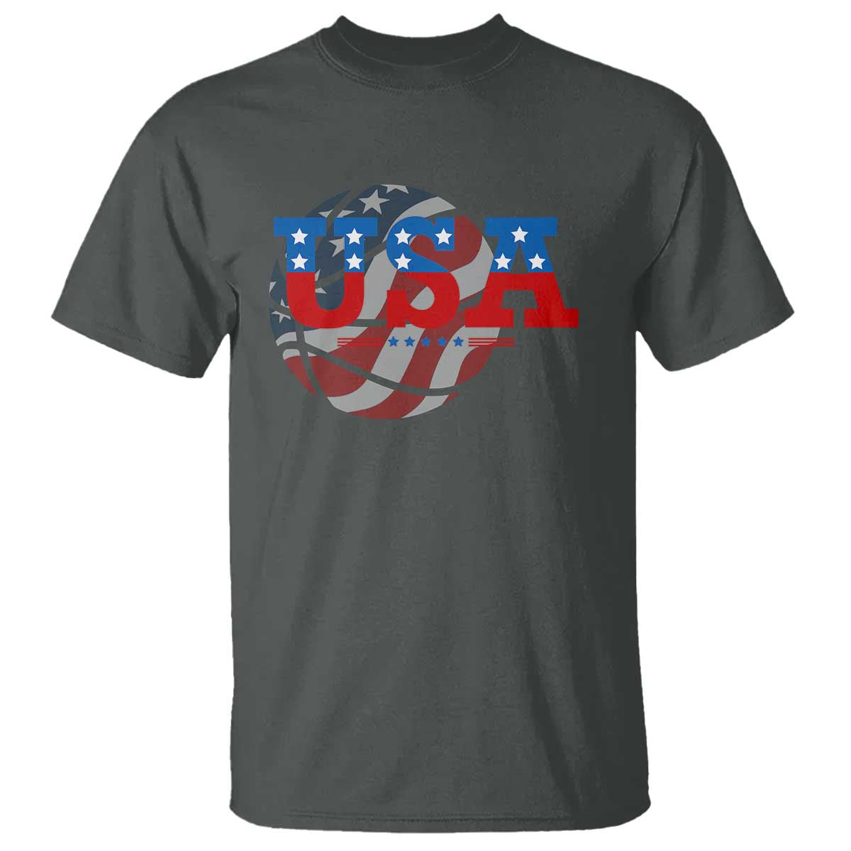 USA Basketball T Shirt Patriotic American Flag Stars and Stripes Team Sport Fan
