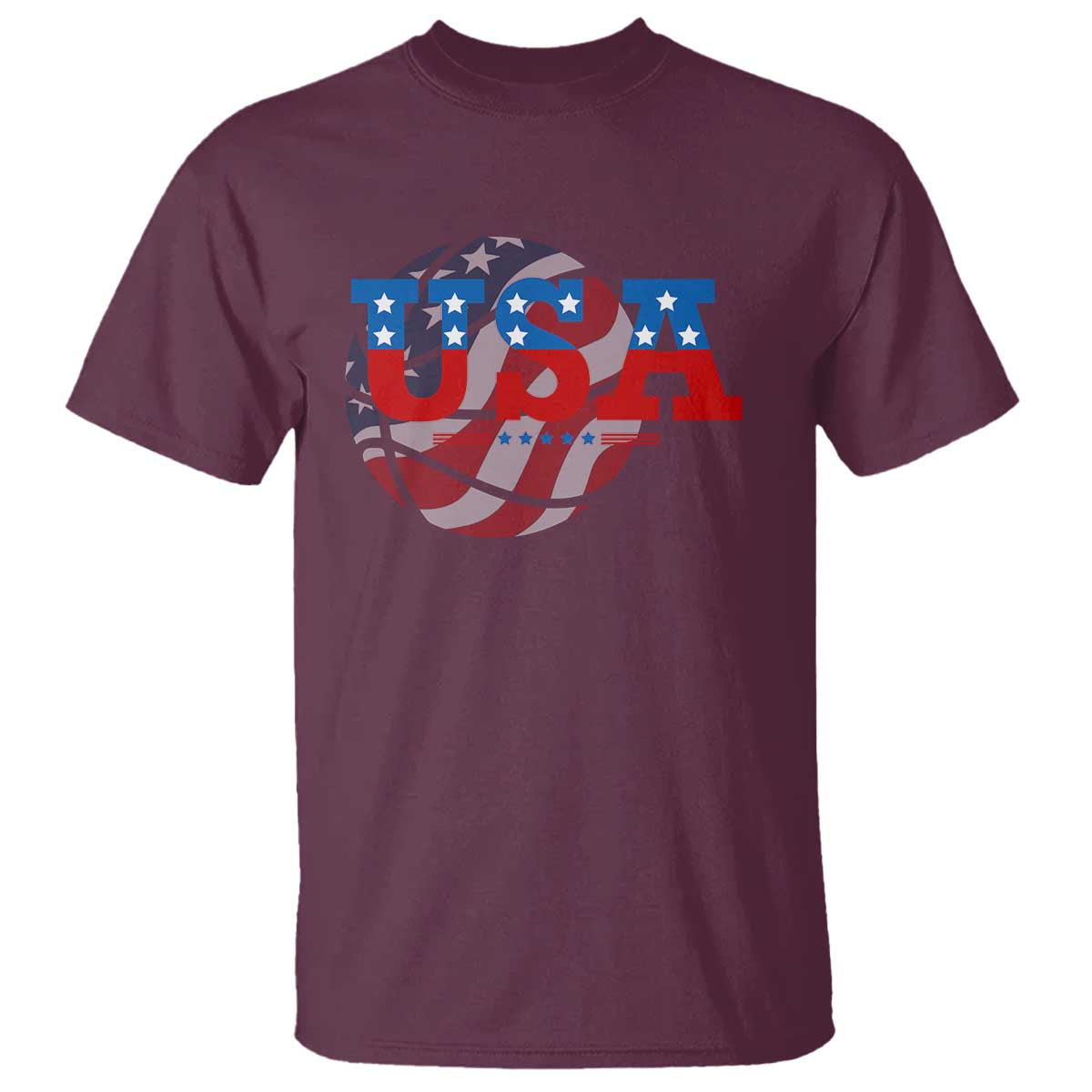 USA Basketball T Shirt Patriotic American Flag Stars and Stripes Team Sport Fan