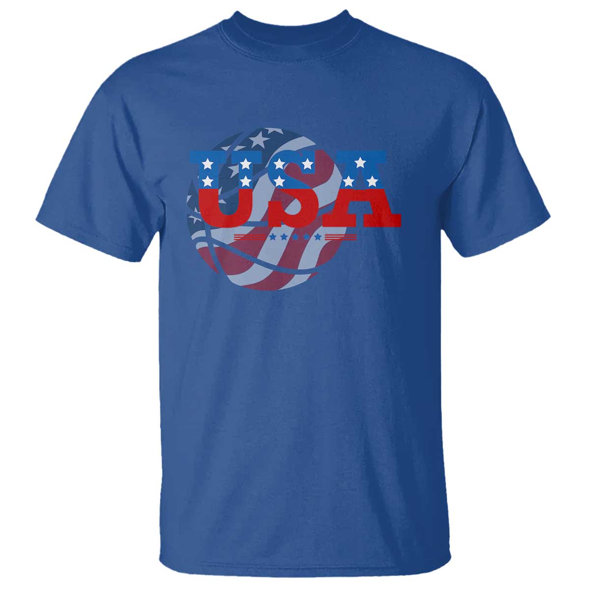 USA Basketball T Shirt Patriotic American Flag Stars and Stripes Team Sport Fan