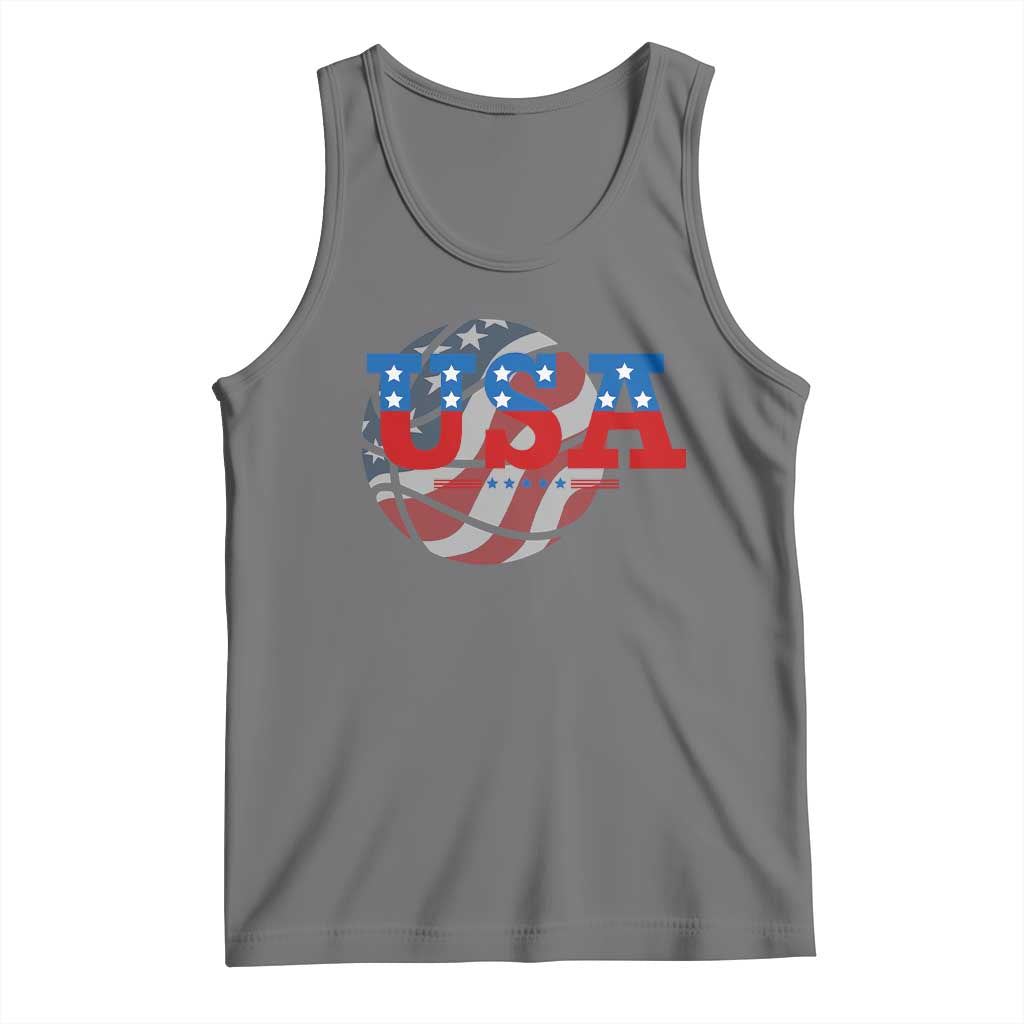 Basketball Tank Top USA Patriotic American Flag Stars and Stripes Team Sport Fan