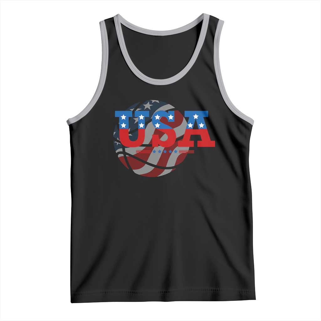 Basketball Tank Top USA Patriotic American Flag Stars and Stripes Team Sport Fan