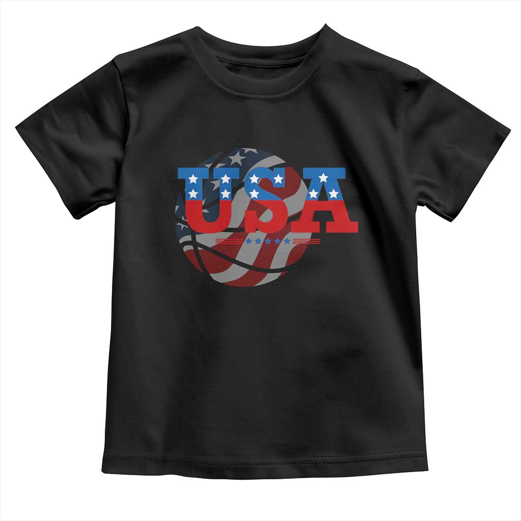 Basketball Toddler T Shirt USA Patriotic American Flag Stars and Stripes Team Sport Fan