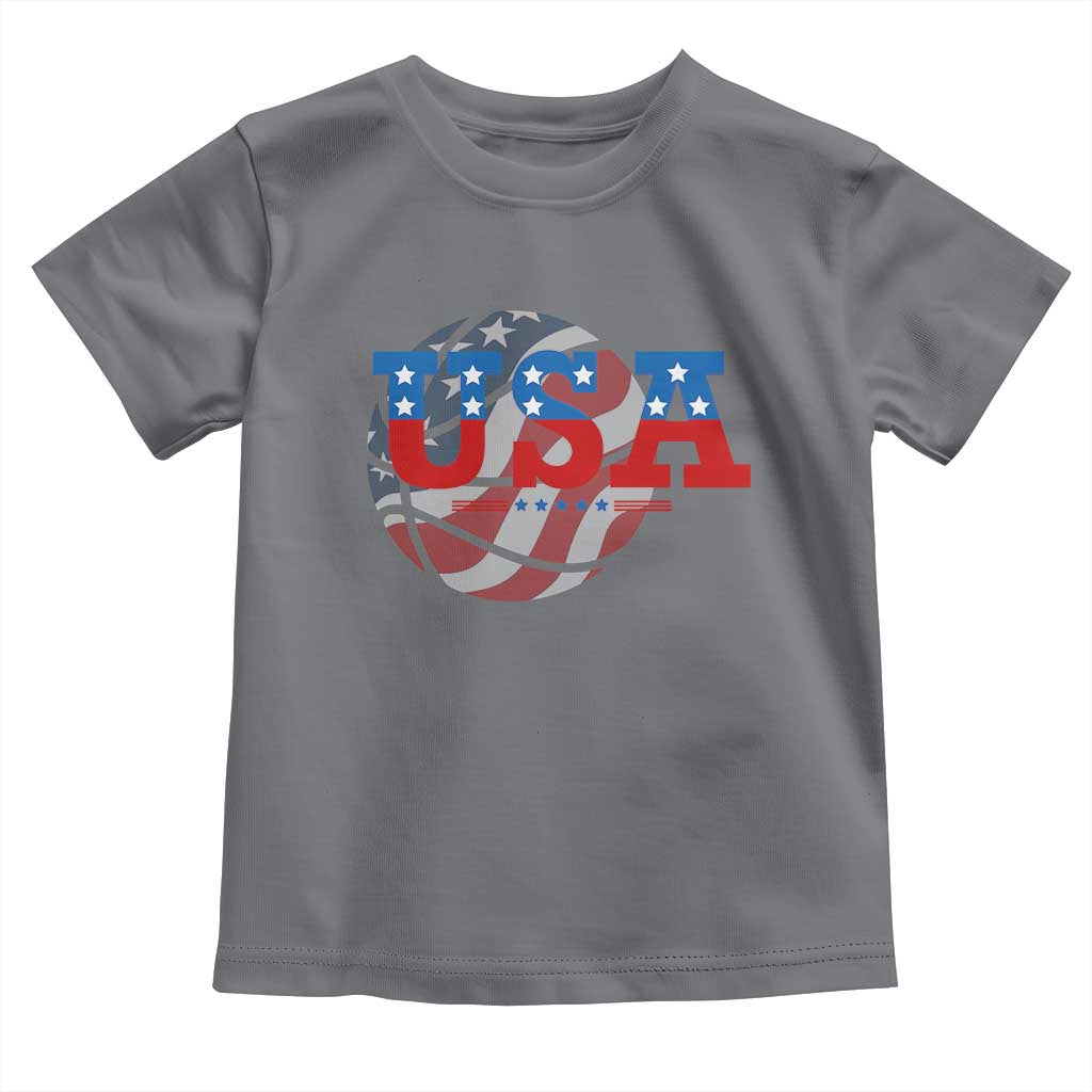 Basketball Toddler T Shirt USA Patriotic American Flag Stars and Stripes Team Sport Fan