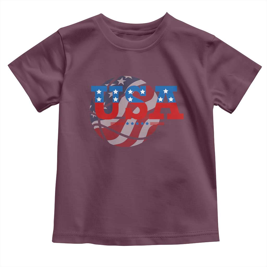 Basketball Toddler T Shirt USA Patriotic American Flag Stars and Stripes Team Sport Fan