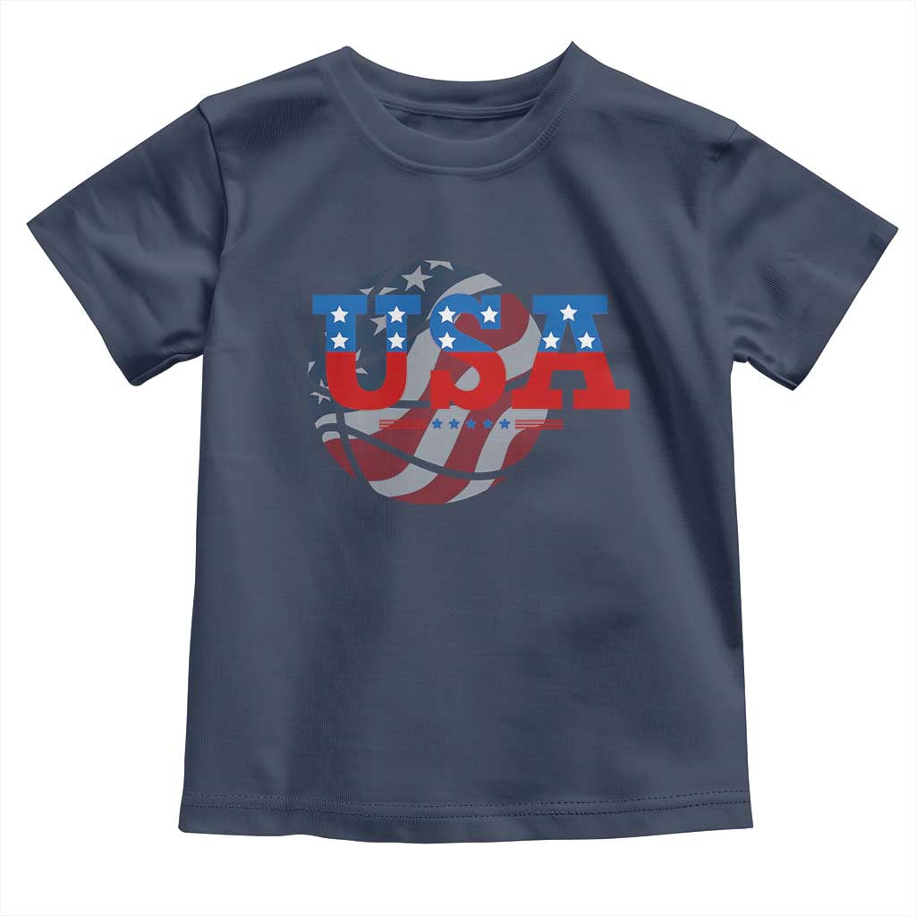 Basketball Toddler T Shirt USA Patriotic American Flag Stars and Stripes Team Sport Fan