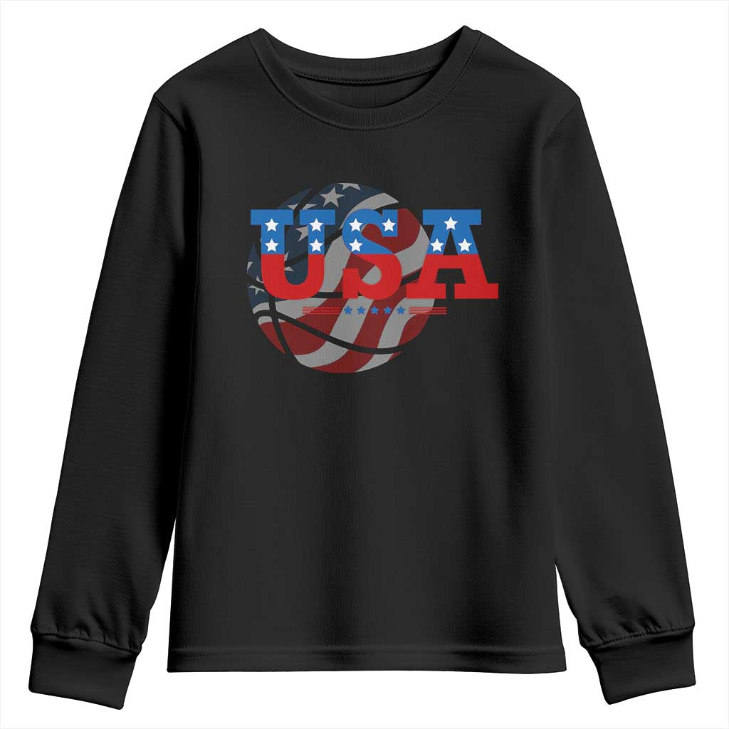 Basketball Youth Sweatshirt USA Patriotic American Flag Stars and Stripes Team Sport Fan