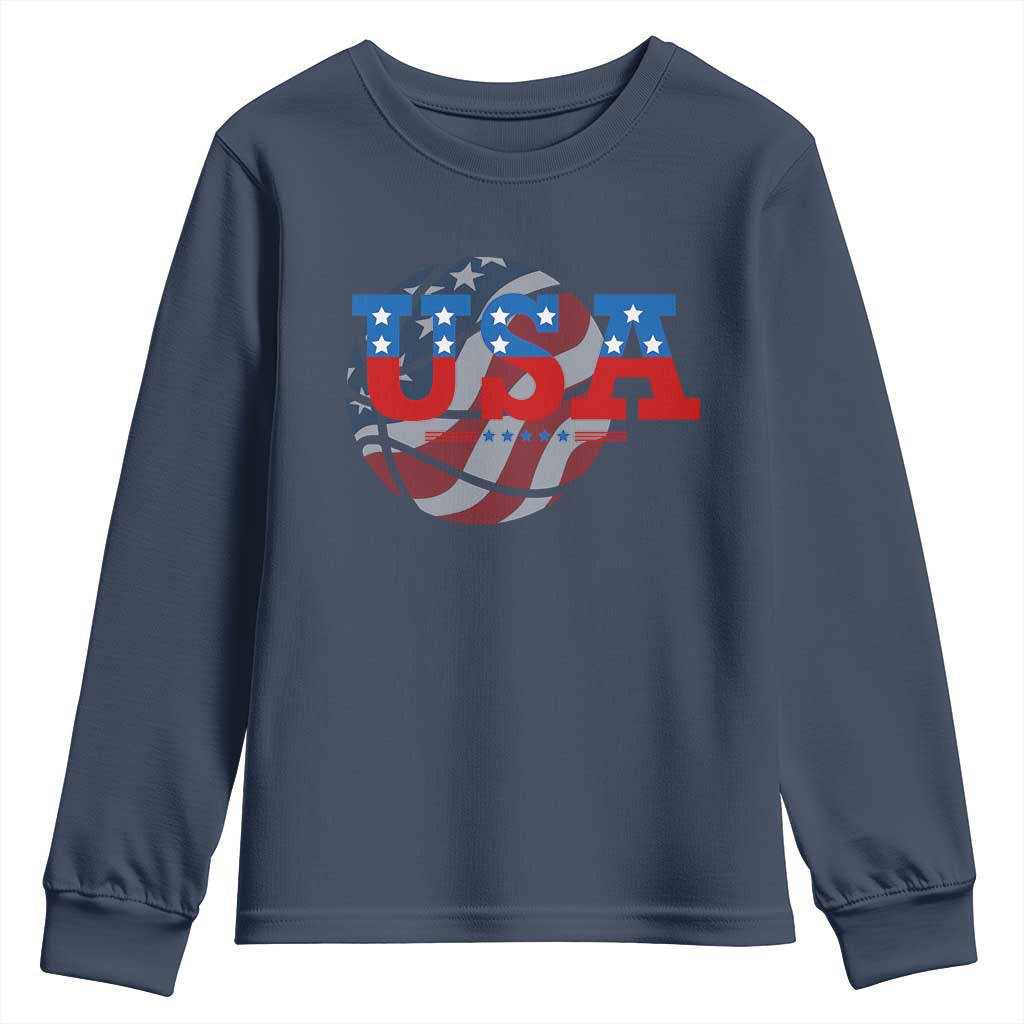 Basketball Youth Sweatshirt USA Patriotic American Flag Stars and Stripes Team Sport Fan