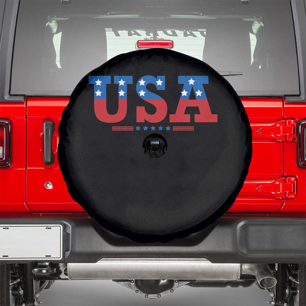 USA Patriotic Spare Tire Cover Red White Blue Stars
