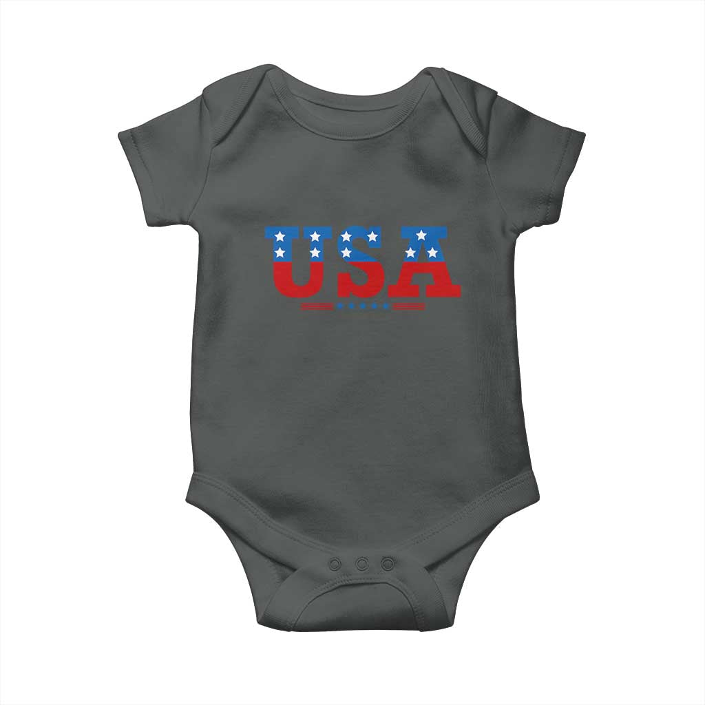 USA Patriotic Baby Onesie Red White Blue Stars