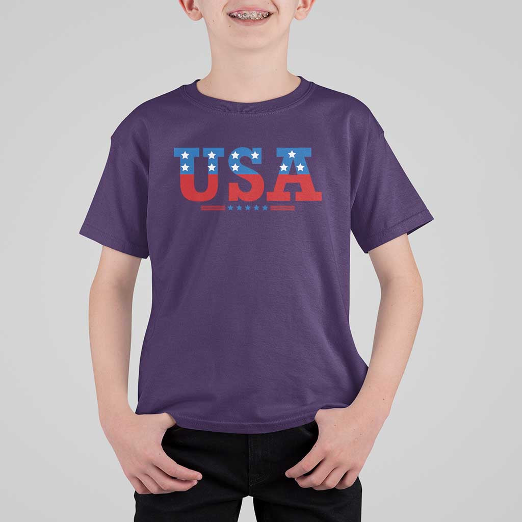 USA Patriotic T Shirt For Kid Red White Blue Stars